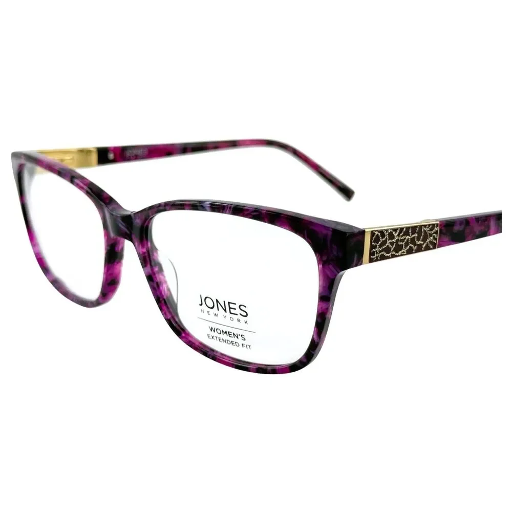 Jones New York VJON785 Womens Plastic Eyeglass Frame Purple Horn 57-16